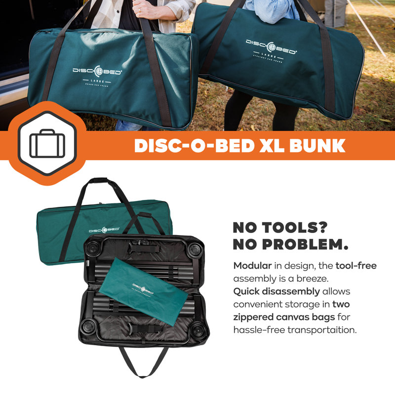 Lit de camp d'extérieur convertible pour 2 personnes Disc-O-Bed, vert, Green