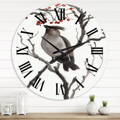 Illustration rétro d'un oiseau australien III - horloge murale traditionnelle