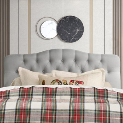 Linen Upholstered Headboard-Modern-Adjustable Height-Button Tufting by Winston Porter