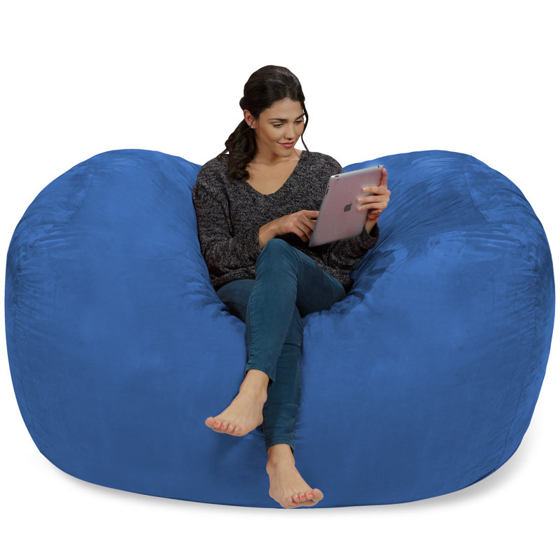 Fauteuil à billes - Fauteuil à billes rond rembourré en mousse à mémoire de forme avec housse amovible et lavable à la machine - Fauteuil à billes avec housse en microfibre douce - Plusieurs tailles et plusieurs tissus lavables à la machine