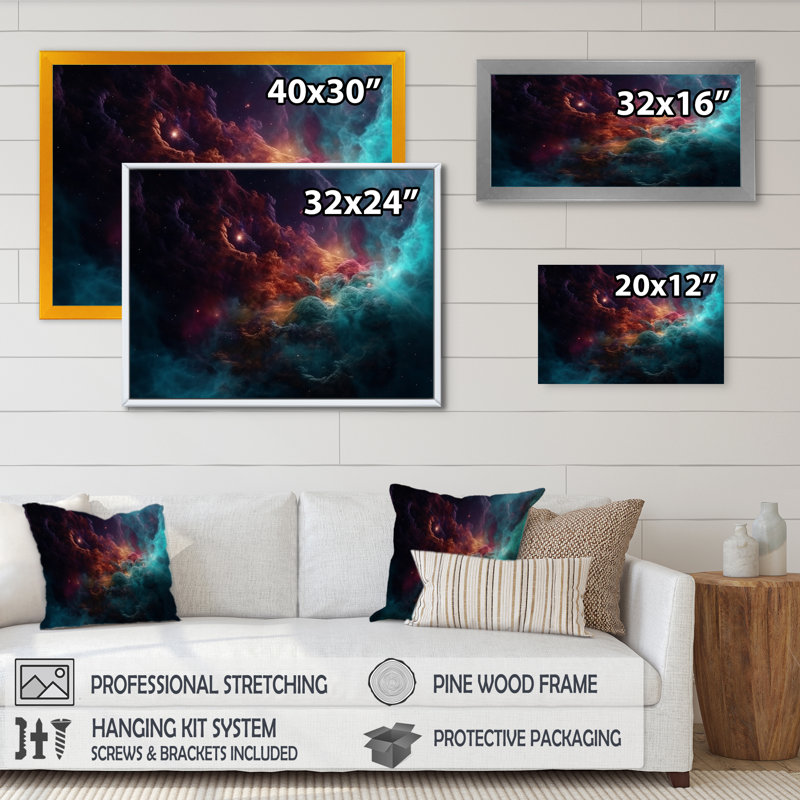Imagine Space VI " Imagine Space VI ", Black Closed Corner Framed, 12" H x 20" W x 1" D
