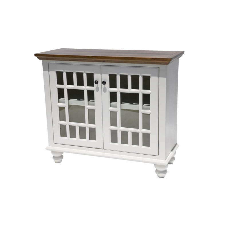 Unfinished TV Stand for TVs up to 49", Antique Black, Caribbean Rum
