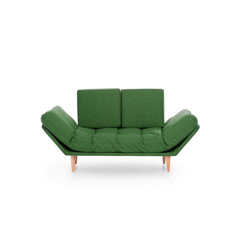 Halcombe 78.74" Linen Flared Arm Sleeper, Green
