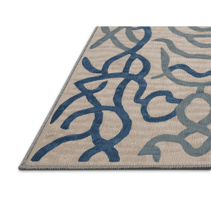 Tapis gris lavable à la machine, Rectangle 4 pi x 6 pi