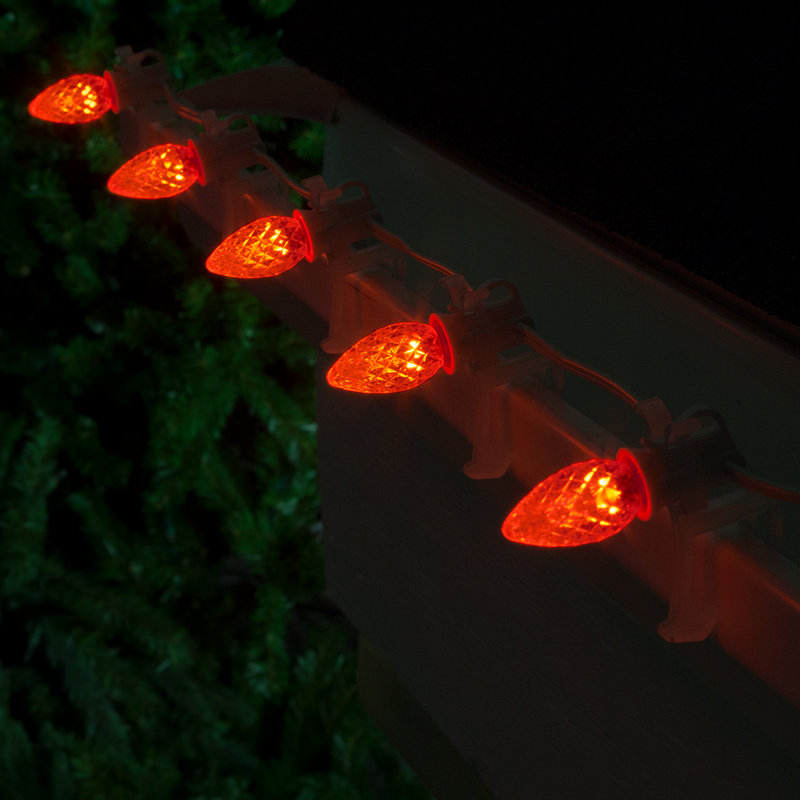 OptiCore LED Shatterproof C7 Christmas Light Replacement Bulbs, Orange