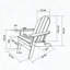 Chaise Adirondack pliante en PEHD avec porte-gobelet - Bleu marine-196953235