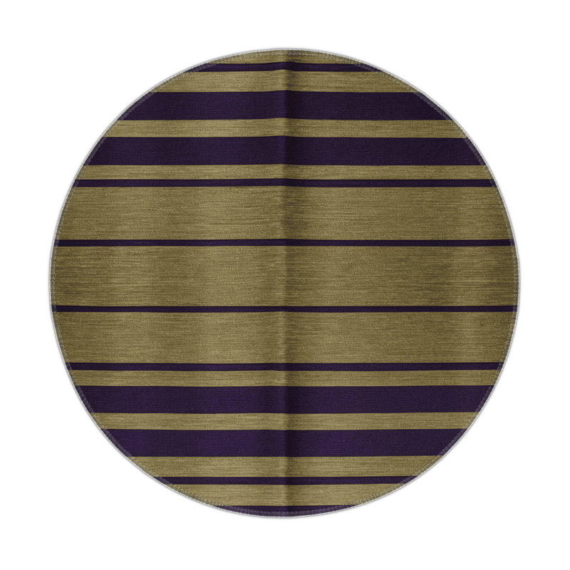 Tapis intérieur / extérieur mauve HorizontalStripes, Rond 5 pi