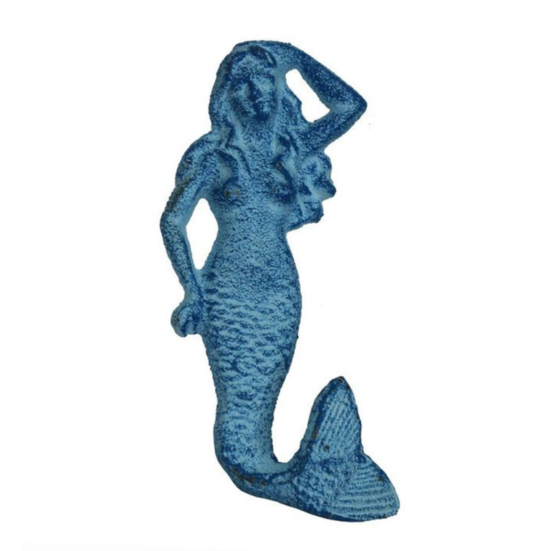 Crochet mural Burdine Mermaid, Bleu pâle rustique délavé