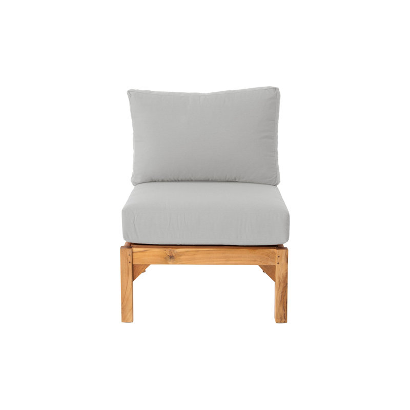 Huntington Teak Outdoor Armless Club Chair, Granite
