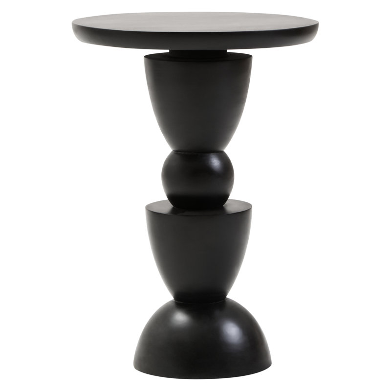 Demel Solid Wood End Table, Black