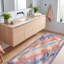 Tapis Estuary moderne à l'aspect vieilli, aquarelle abstraite, turquoise, rose et crème, lavable à la machine, antidérapant, à poils courts, pour l'intérieur et l'extérieur, adapté aux animaux domestiques, idéal pour le salon, la chambre, la salle à manger, l'entrée, le couloir ou le bureau.-1301299209