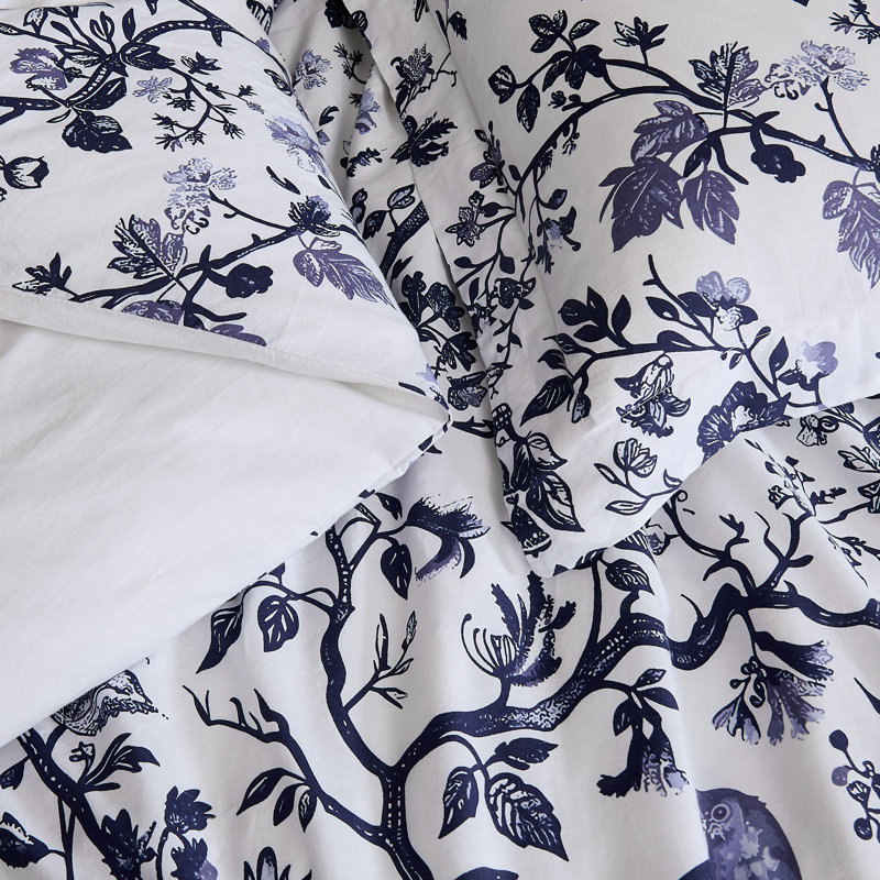 Brooklyn Loom Ava Floral Duvet Set, Queen Duvet Cover + 2 Standard Shams