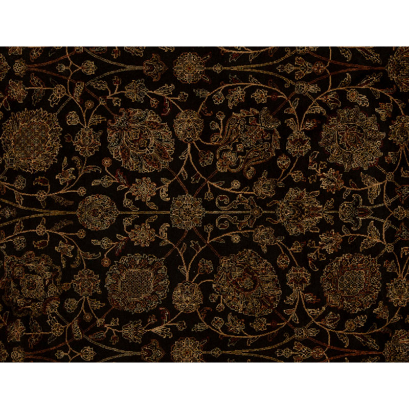 High-Quality Hand-Knotted Black Area Rug