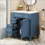 Charmant meuble-lavabo de 30 pouces d'inspiration française avec lavabo en céramique, 2 tiroirs et tablette réglable pour espaces compacts-650233390