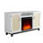 Brammer Rustic Rattan TV Stand for TVs up to 65", Electric Fireplace Included, White-1216563833