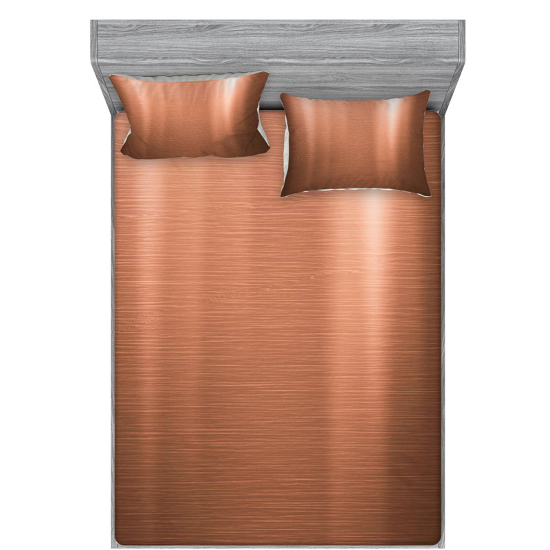Microfiber Sheet Set, Queen Sheet Set + Fitted Sheet + 2 Pillowcases, Brown Abstract