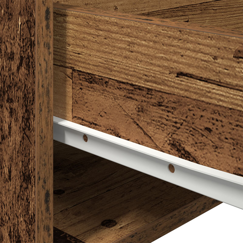 Wall-Mounted Bedside Cabinet Compact, Old Wood