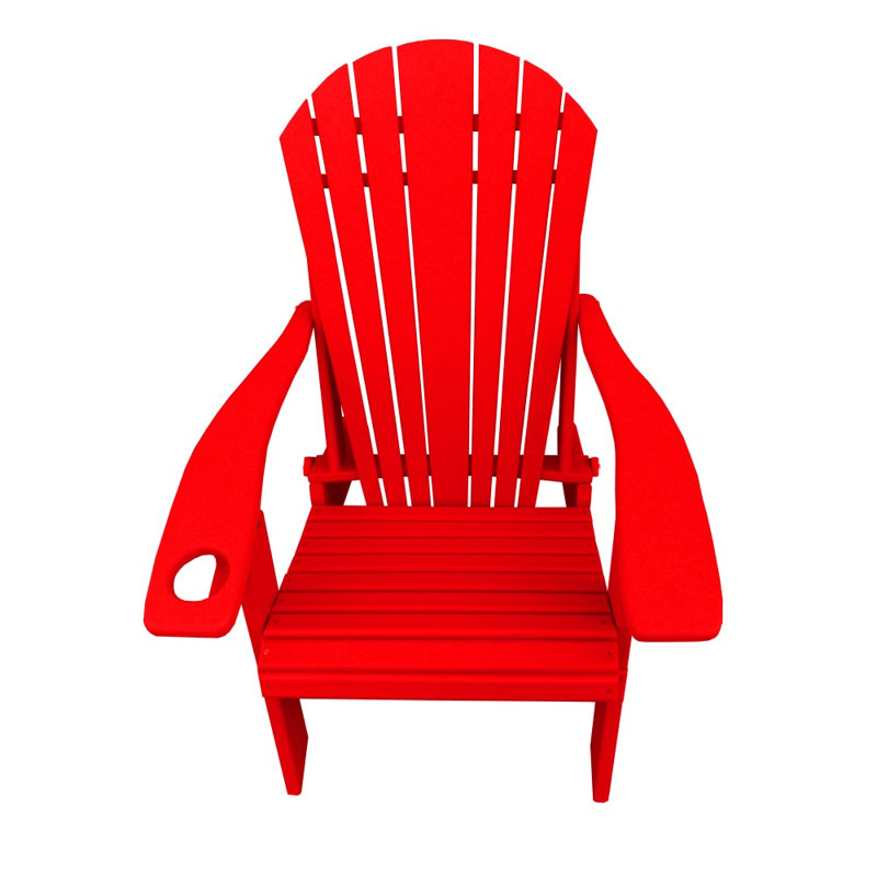 Dermando Foldable Outdoor Adirondack Chair, Red