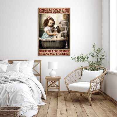 To Become A Dog Groomer - 1 Piece Rectangle Graphic Art Print On Wrapped Canvas|0193