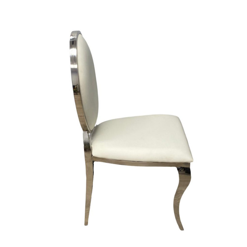 Chaise sans accoudoirs Miheli Rayen, or, Chrome chrome