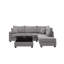 Canapé modulaire en velours côtelé gris foncé 107 po Rowan