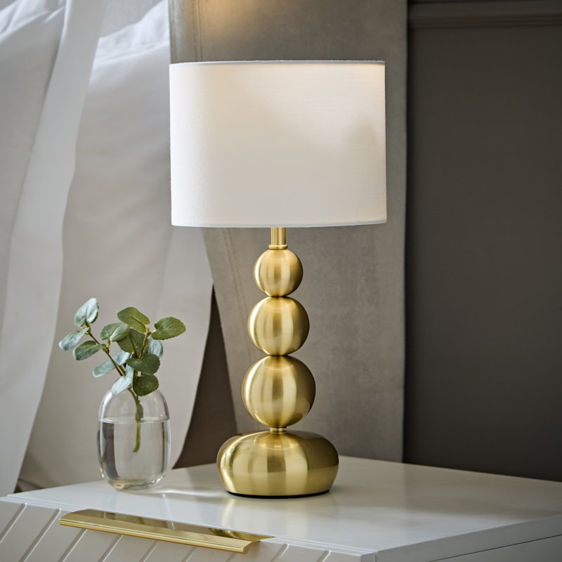 Renado Metal Table Lamp, White, Gold