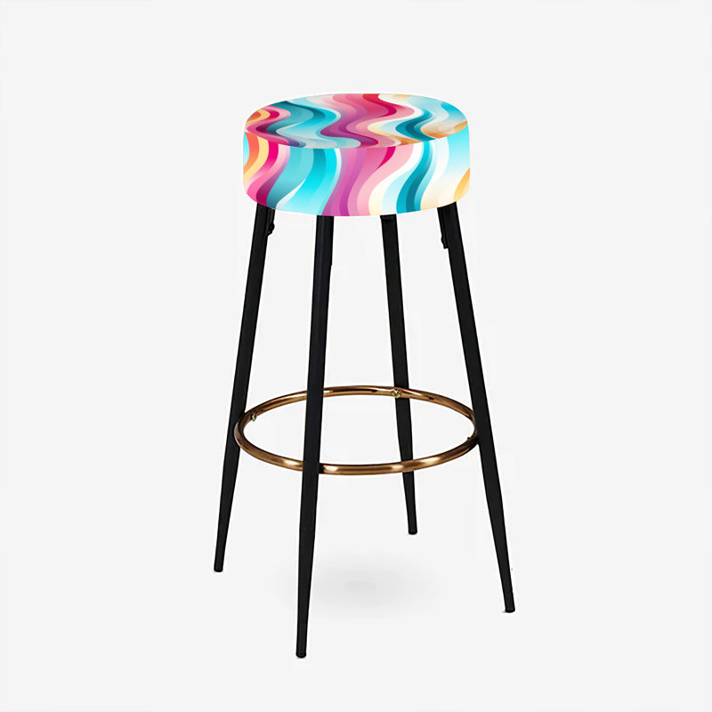 Ensemble de 2 tabourets de bar rayés Poupart