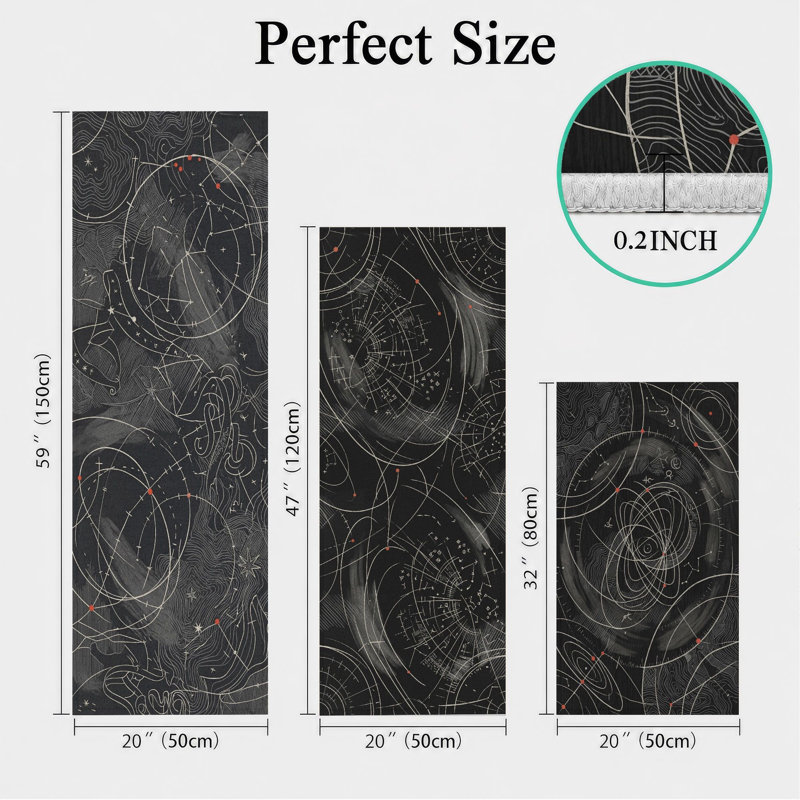 Celestial Map Non-Slip Washable Kitchen Mats