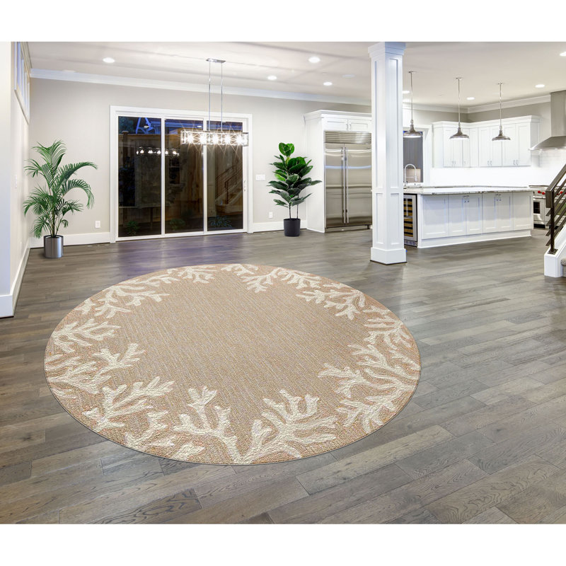Tapis intérieur / extérieur touffeté à la main Vogt, Rond 5 pi