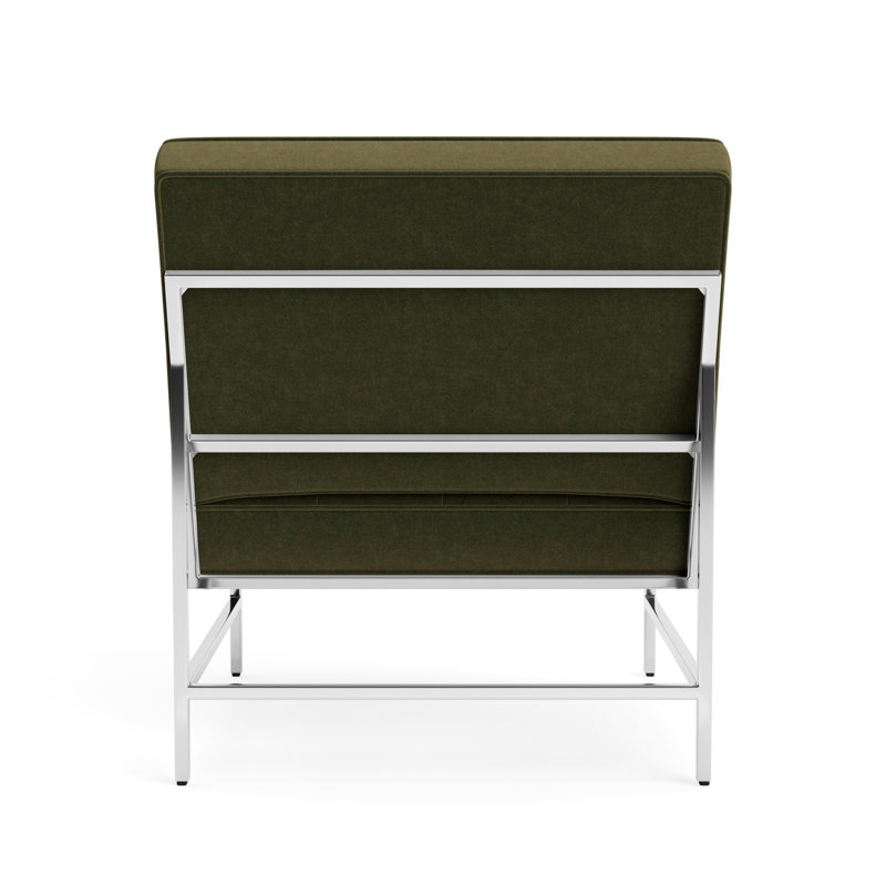 Major Chair, Performance Velvet - Balsam, Polished Stainless Steel