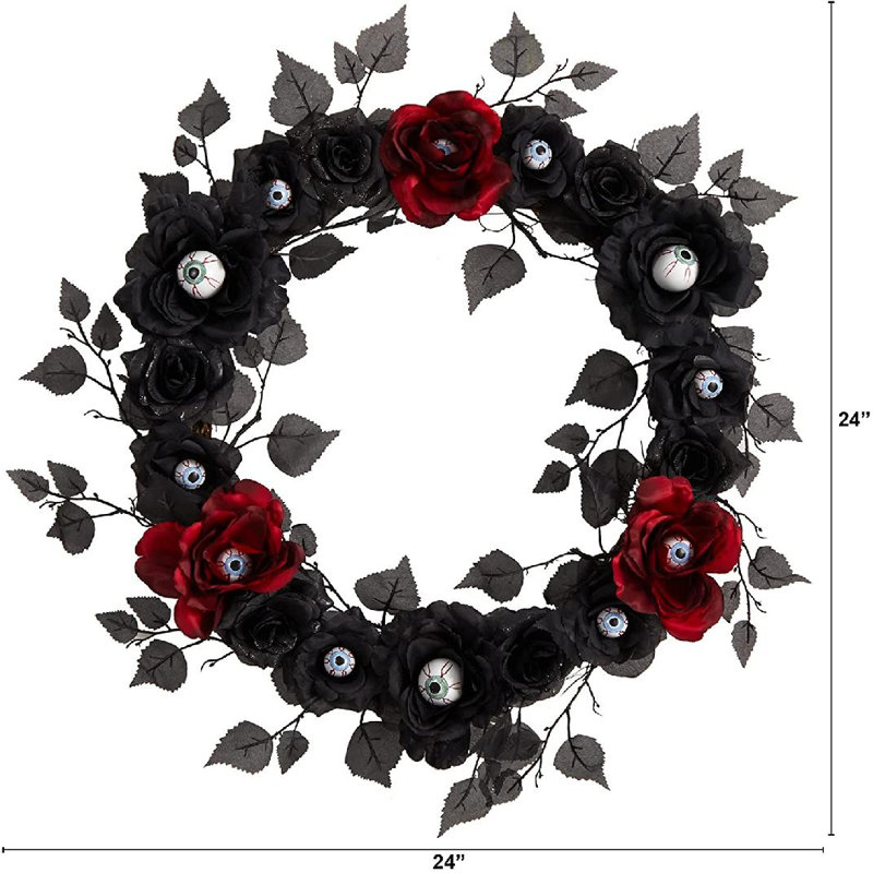 Faux Rose 24'' Wreath