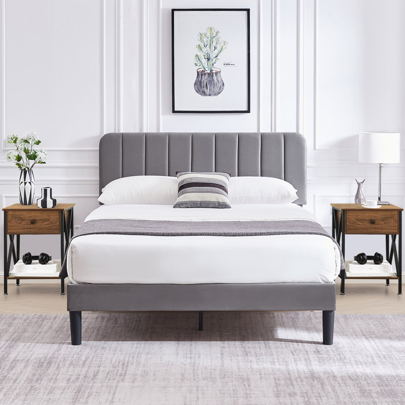 Steel Piece Bedroom Set, Brown, Full / Double