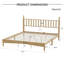 Lit plateforme en bois avec tête de lit en forme de gourde, lit plateforme de style rétro avec support à lattes en bois, naturel-1432876591