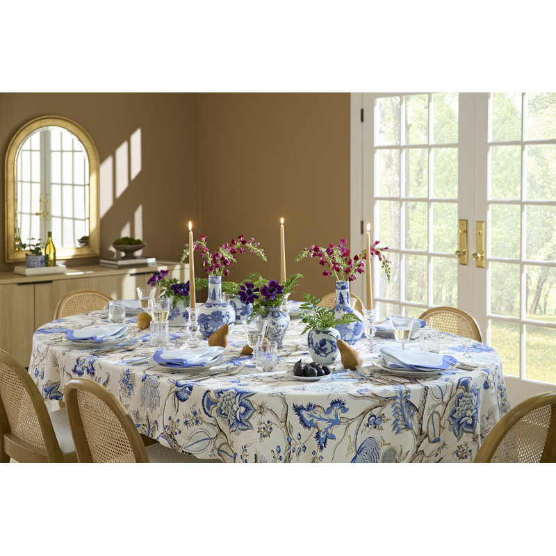 Pondicherry Floral Tablecloth, 70" W x 162" L
