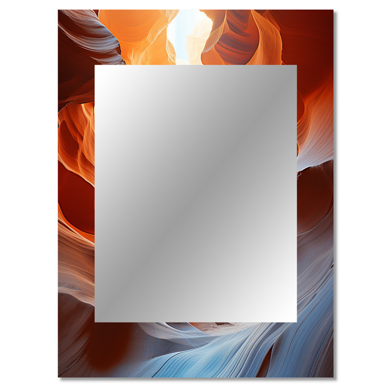 Canyon Antelope Symphony I - Canyon Unique Wall Mirror Decor, Traditional Large Mirror, Printed Metal Art, 40" x 30"