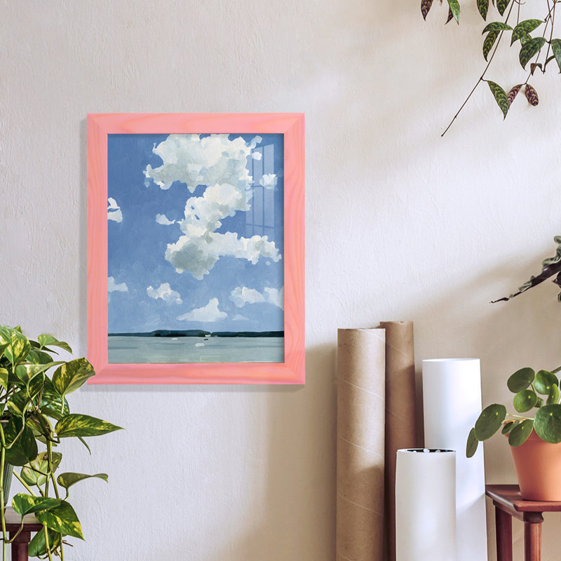 «Juillet Lakeside II», impression encadrée avec verre, H 11 po x l 9 po x P 1 po, Rose