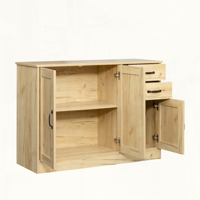Modern Wood Buffet Sideboard with Drawers, Oak