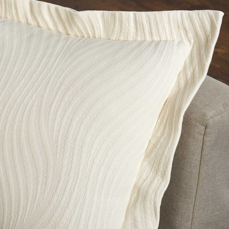 Ensemble de couvre-lit 3 pièces en coton matelassé Cascade de qualité supérieure (100 %) avec taies d'oreiller, Ivoire