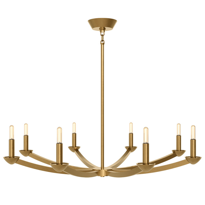 Goldie Chandelier - 8-Light - Lacquered Burnished Brass, Lacquered Burnished Brass