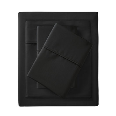 Ensemble de draps en mélange de coton 1500 fils 4 pièces Black Queen