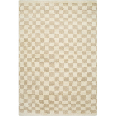 Damier Wool Checkered Area Rug