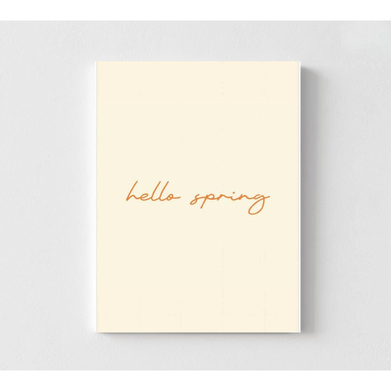 Warm Hello Spring - reproduction d'art personnalisable encadrée | Décoration saisonnière, 24" H x 18" W, Black
