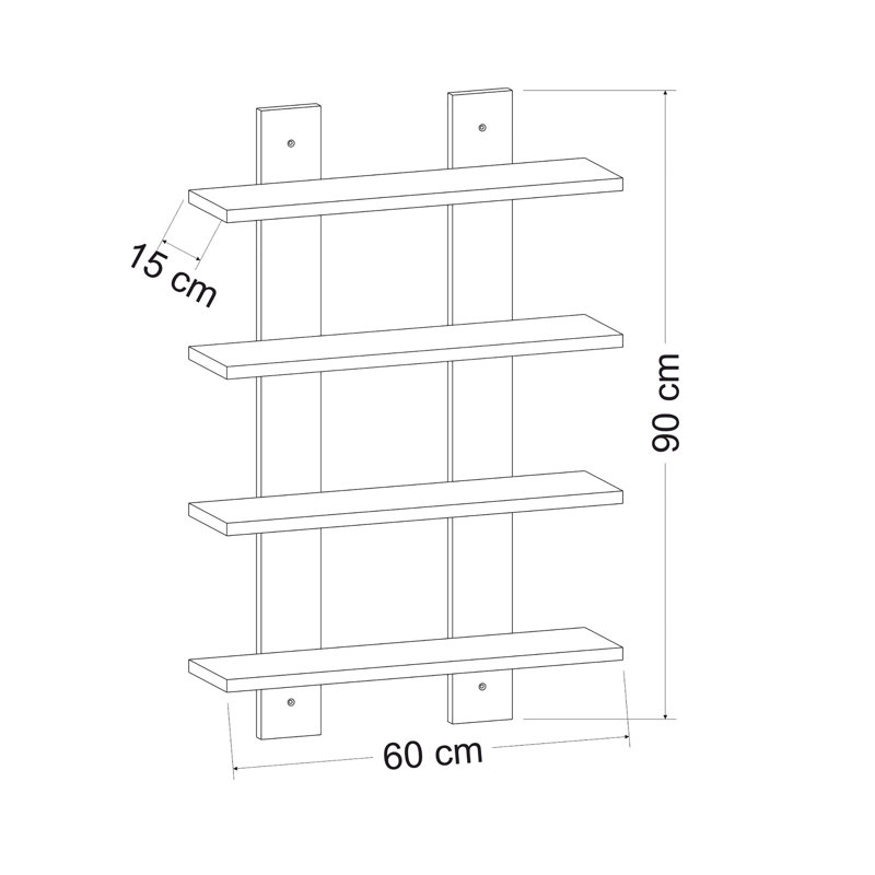 Angelinamarie 4 Piece Floating Shelf, White