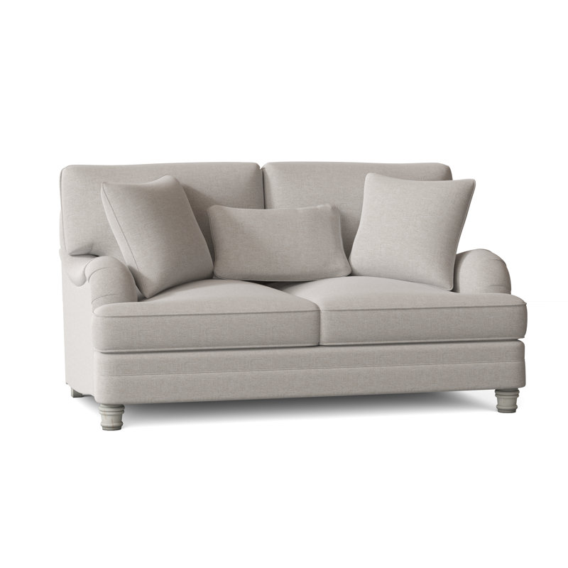 Tarleton Upholstered 69.5'' Loveseat, Cream Chenille 1345-002, Antique White