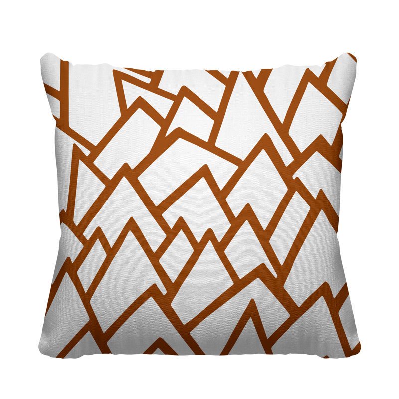 Coussin décoratif intérieur / extérieur Rowan, L 19 po x H 19 po, Orange brûlé