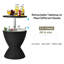 Table d'appoint de 8 gallons avec plateau de table extensible en rotin et hauteur réglable, refroidisseur de boisson pour terrasse avec capacité de charge de 165 lb et bouchon de drain-129767747