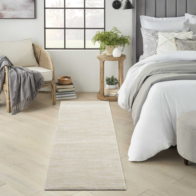 Mullican Sandy Solid Ivory/Beige Easy Care Indoor/Outdoor Area Rug