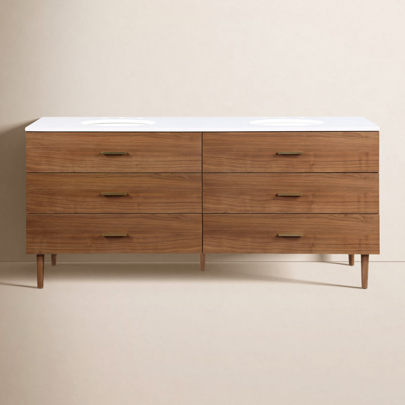 Dondi 72" W x 22" D x 34" H Double Bathroom Vanity