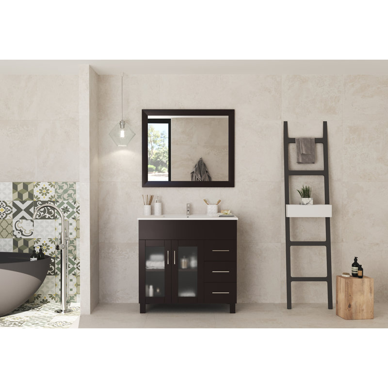 Ensemble de meuble-lavabo simple 35,83 ", Marron