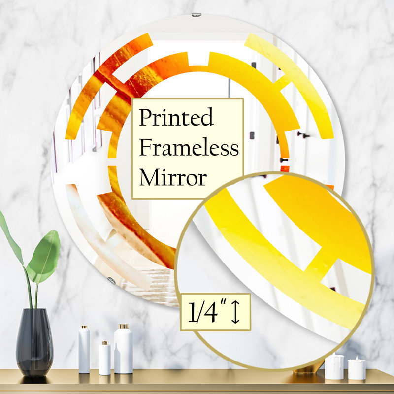 Miroir mural sans cadre contemporain & space kazakhstan agate, H 31,5 po x l po